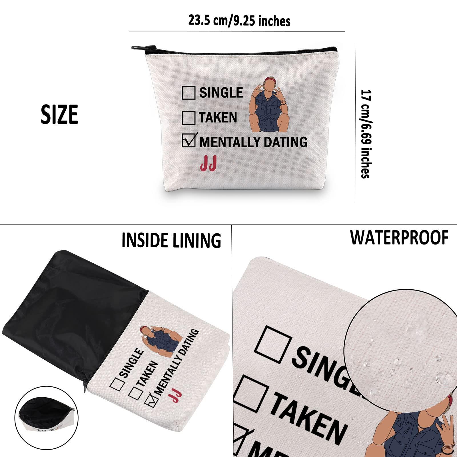 G2TUP G2TUP JJ Maybank Inspired Gift Dating JJ Maybank Makeup Bag Rudy Pankow Fan Cosmetic Bag Rudy Pankow Merch (JJ Maybank White Bag)