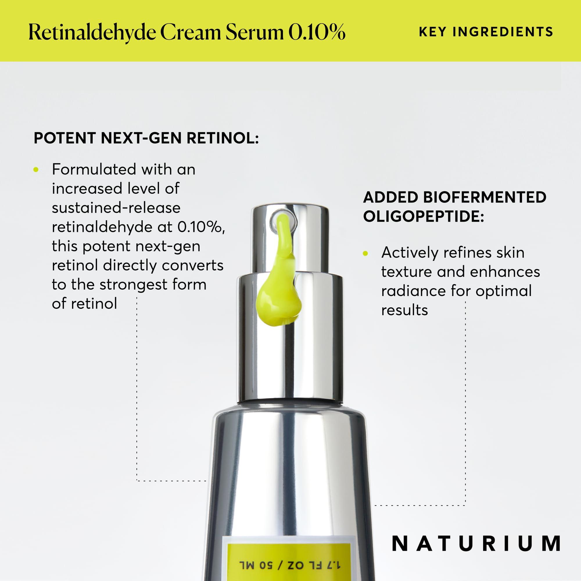 Naturium Naturium Retinaldehyde Cream Serum 0.10%, Advanced Anti-Aging & Smoothing Potent Face & Skin Care, 1.7 oz