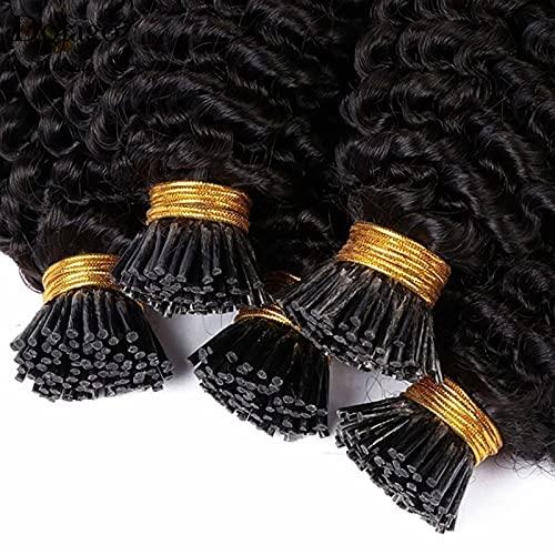 iVogue Hair Mongolian Afro Kinky Curly I Tip Hair Extensions 4B 4C I Tips Microlinks Virgin Hair Extensions For Black Women Kinky Bulk Hair (28inch)