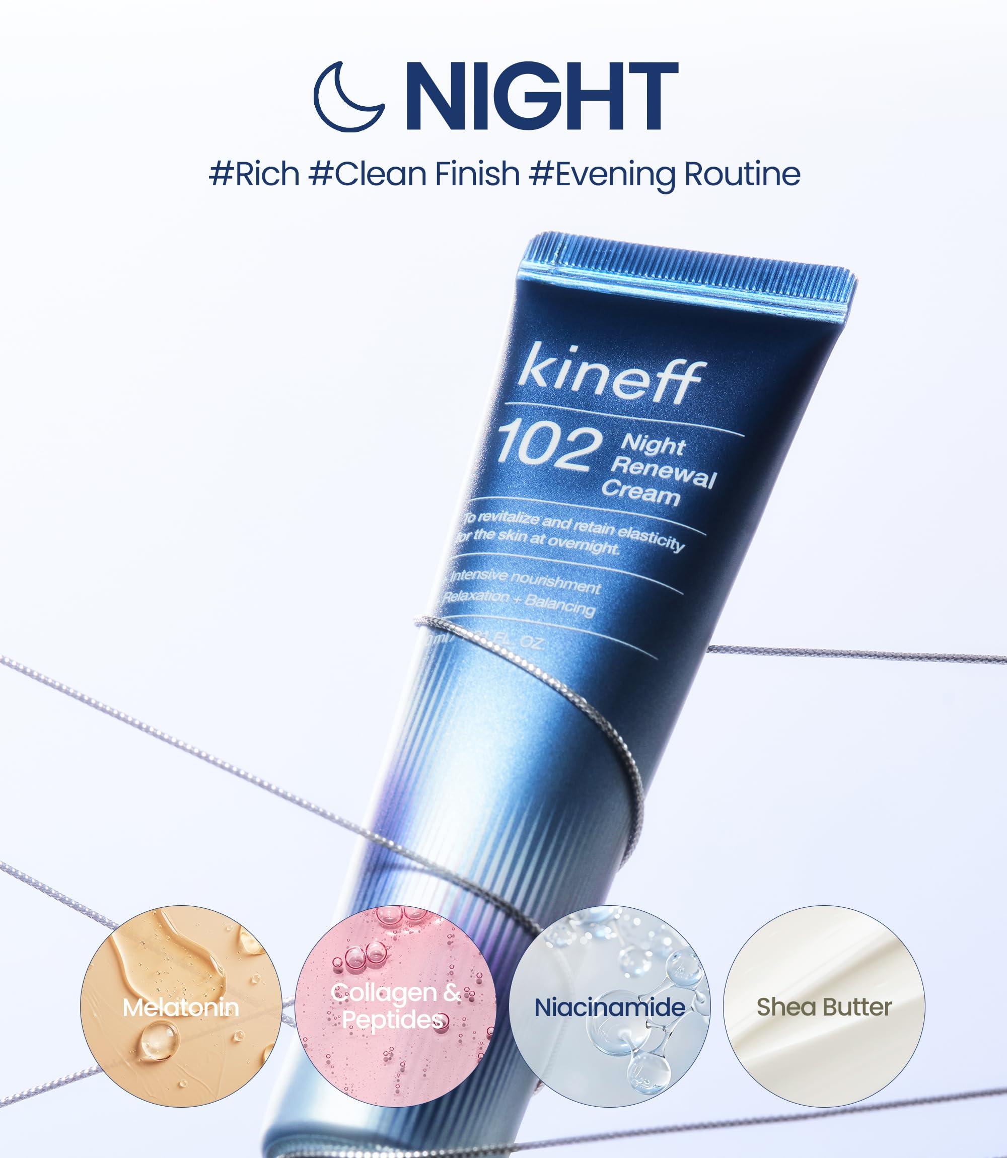 Kineff Kineff Dermacycle Program All-day & Night 2-Pack Cream for Face, 31 All-Day Shield Cream & 102 Night Renewal Cream, Centella Asiatica and Niacinamide, Korean Skincare (New Package)