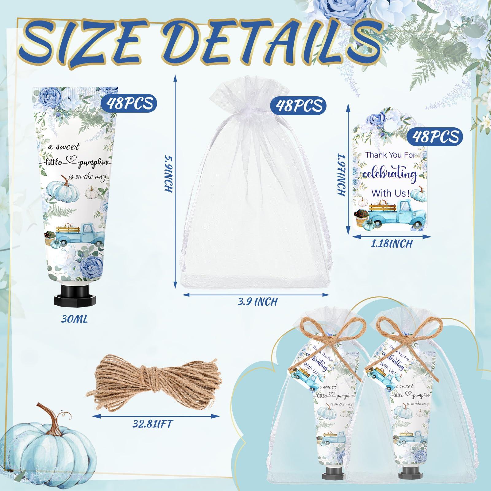 Dansib Dansib 48 Sets Fall Hand Cream Bulk A Little Pumpkin Baby Shower Hand Cream Gifts Baby Shower Party Favors for Guests Travel Size Hand Lotion for Autumn Thanksgiving Party Supplies(Blue Pumpkin)