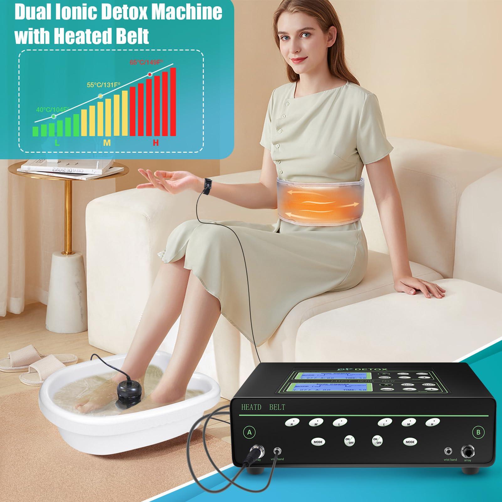 VnioLife VnioLife Dual Ionic Foot Bath Detox Machine, Ion Cleanse Detox Foot Spa Set of 2 with Arrays, Heated Waist Belt | 5 Detox Modes, Time Preset