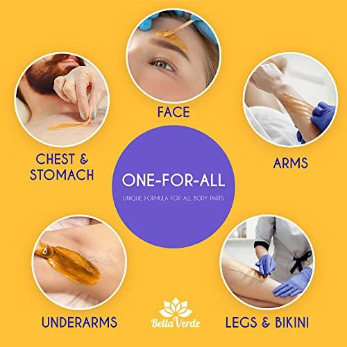 Bella Verde Bella Verde Pre and Post Waxing Care - Home Kit for Women and Men - Wax Beans 1.76lb - Hard Wax Beads for Hair Removal - Care for Brazilian Body Legs Eyebrows Face Lips Armpits