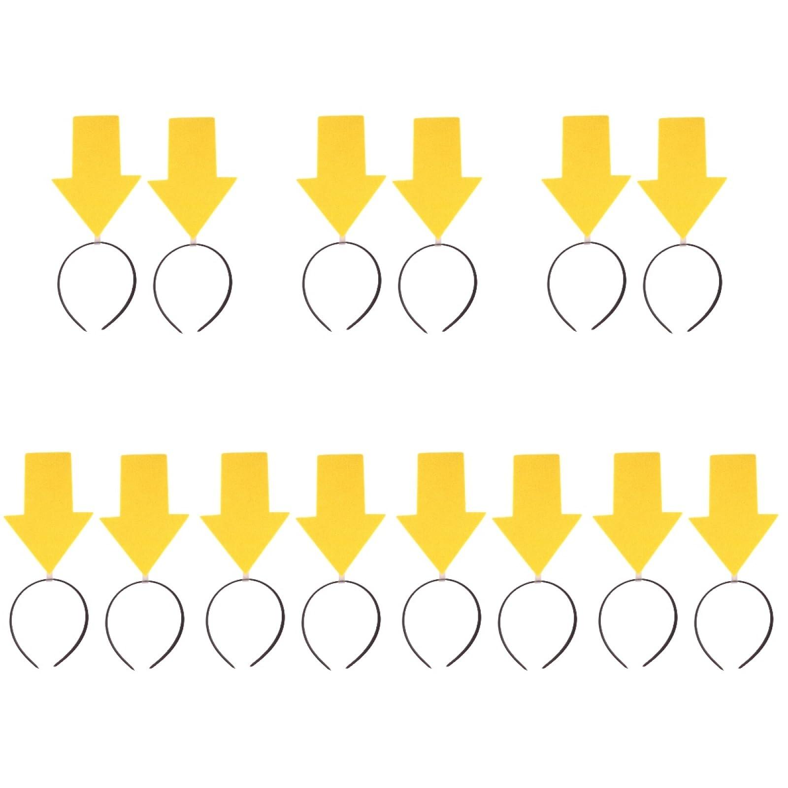 Homoyoyo Homoyoyo 14pcs Arrow Headband Halloween Funny Headband Arrow Cosplay Hair Hoop Hair Band Hair Halloween Headpiece for Halloween Party Carnival Party Photo Props (Yellow)