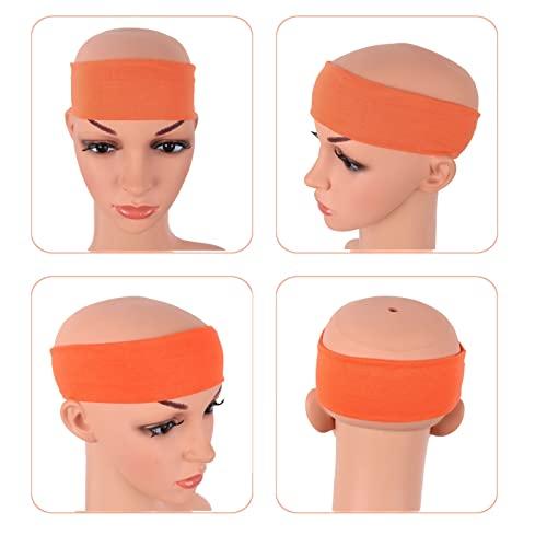 MapofBeauty MapofBeauty 3 Pack Yoga Headbands Stretchy Cotton Head Band Hairwarp Sports Running Exercise Gym (White/Pink/Orange)