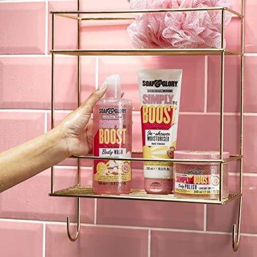 Soap & Glory Soap & Glory Simply The Boost Exfoliating Body Scrub - Smoothing & Buffing Body Scrub - Body Polish with Vitamin B5, Vitamin C, & Vitamin E (300ml)