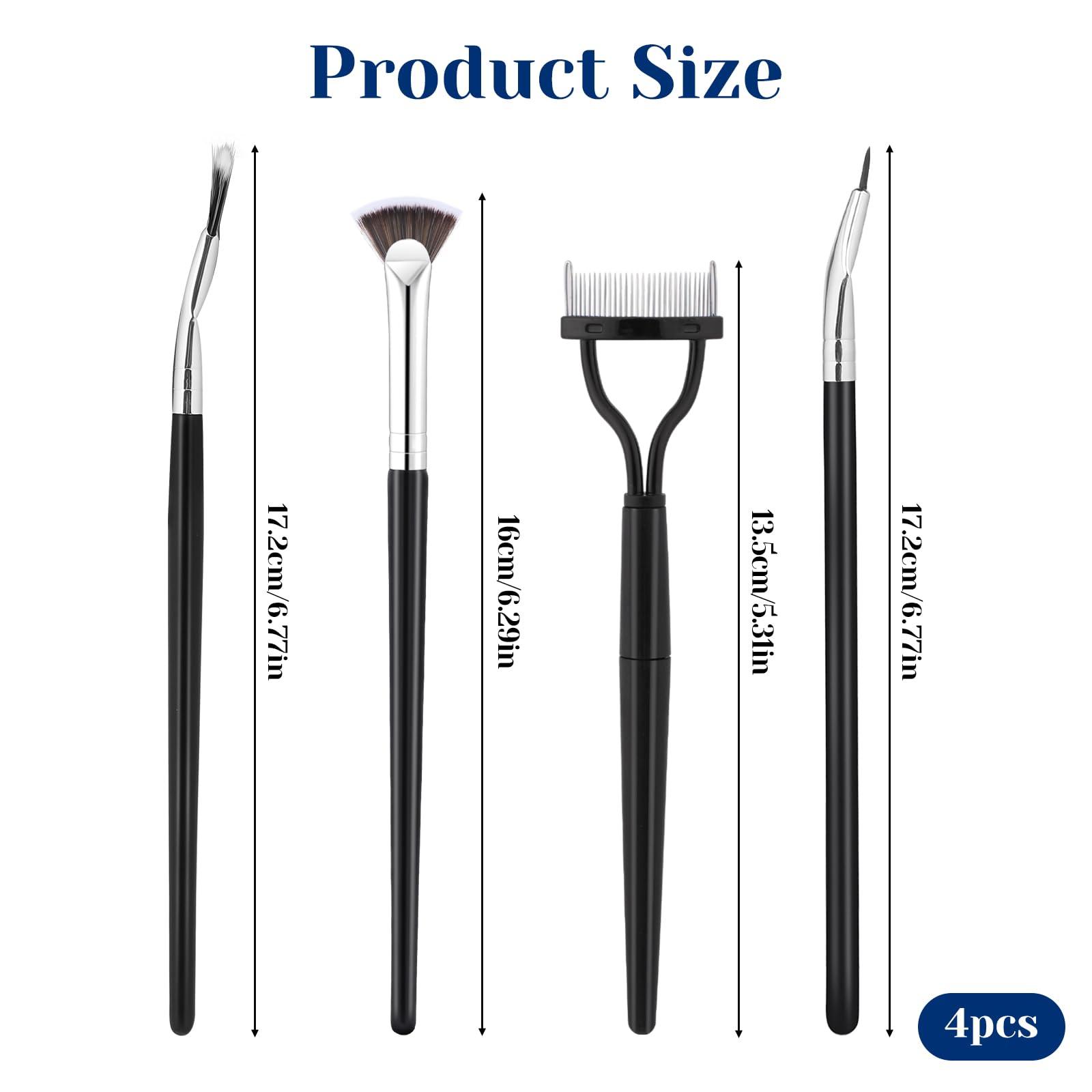 salbsever salbsever4PCS Mascara Fan Brush for Lashes Folding Angle Scalloped Lash Brush Multifunctional Fan Shaped Clump Eyelash Brush Lash Wand Brush Makeup Tool Eyelash Comb Separator for Upper Lower Eye Lash