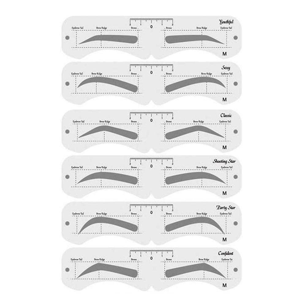 Mrisata Eyebrow Stencils,Reusable Eye Brow Drawing, DIY Eyebrow Shaping Grooming Template Card Women Beauty, Soft Eyebrow Shaper DIY Makeup with Elastic Band, Makeup Eyebrow Assist (C)