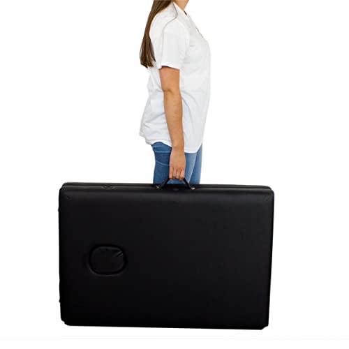 Mobiclinic Mobiclinic, Folding Massage Table, CM-01 Basic, Massage Table, Professional Massage Table, Portable, Wood, 2 Bodies, Spanish Brand, Adjustable, 180 x 60 cm, Black