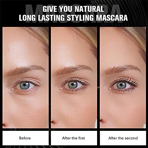 Daveitl Large Brush Mascara, Waterproof Long Lasting Mascara Eyelash Extension Styling Thicker, Voluminous Eyelashes Smudge-Proof, Lengthening Non Clumping & Easy to Remove, Mascara Cream Makeup