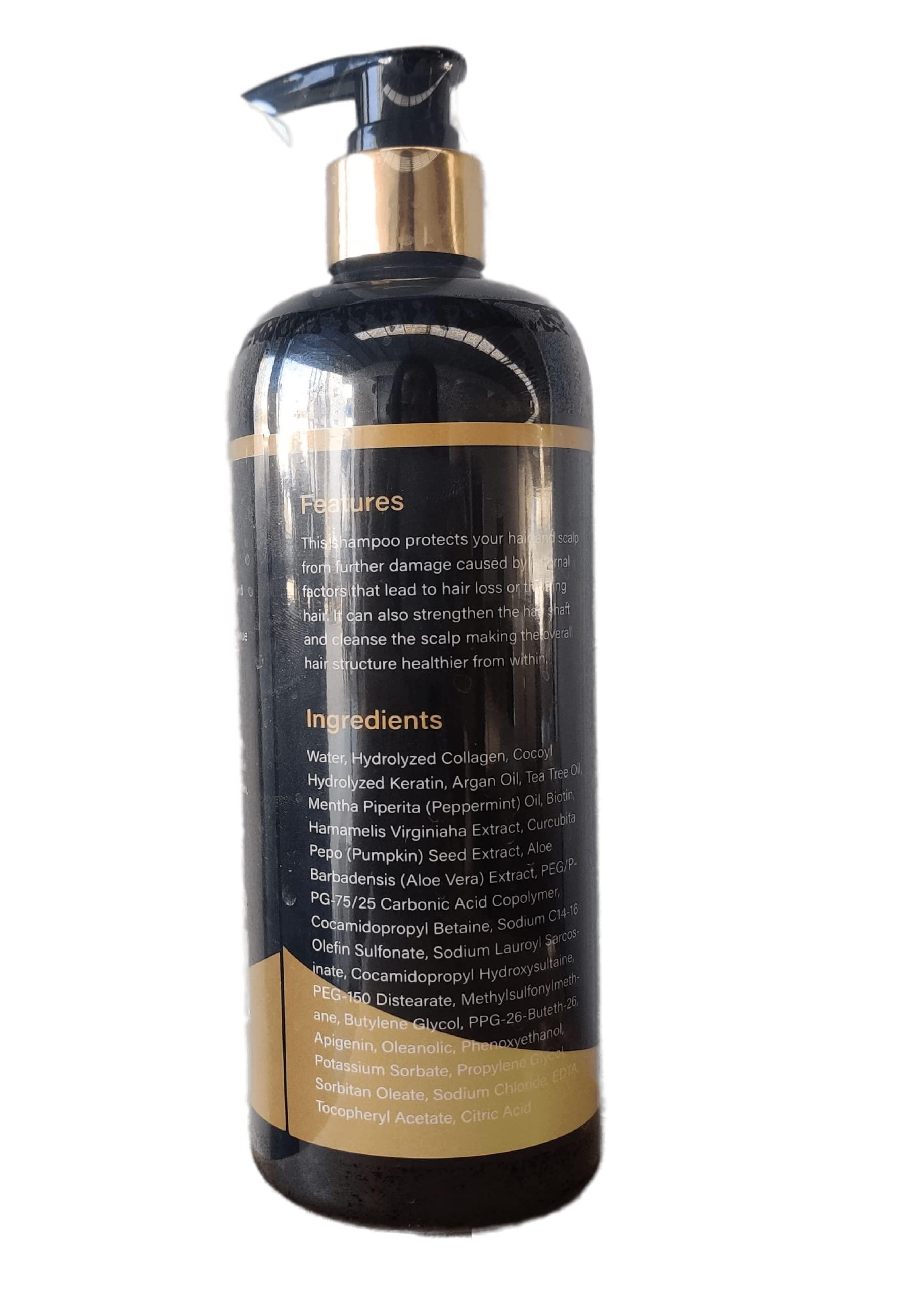 LooLoon Carbonic Acid Shampoo for Men and Women, 16.9 Oz X 2 Bottles: Carbonic Acid Shampoo for Hair Growth Fortified with Biotin, Collagen, Tea Tree Oil, and Argan Oil; Anti-hair Loss Carbonic Acid for Men and Women