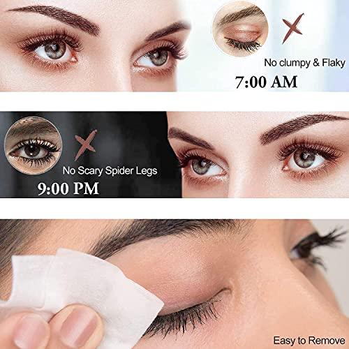 SENANA MARINA 4d Silk Fiber Lash Mascara, SENANA MARINA Eyeliner & Mascara Set - Black Liquid Eyeliner Pencil/Waterproof Mascara - Sky High Mascara Black Volume and Length Lengthening No Clumping