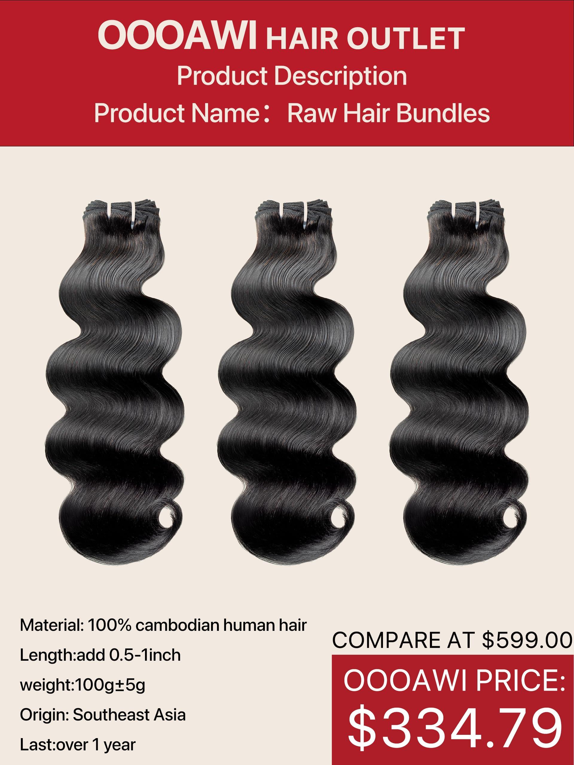 Eeuelu Raw Hair Bundles Body Wave Bundles Human Hair 242628 Inches Keep Soft Always Tangle-Free 100% Unprocessed Raw Vietnamese Hair BundlesBLACK GEM HAIR-Always Keep Gorgeousness!