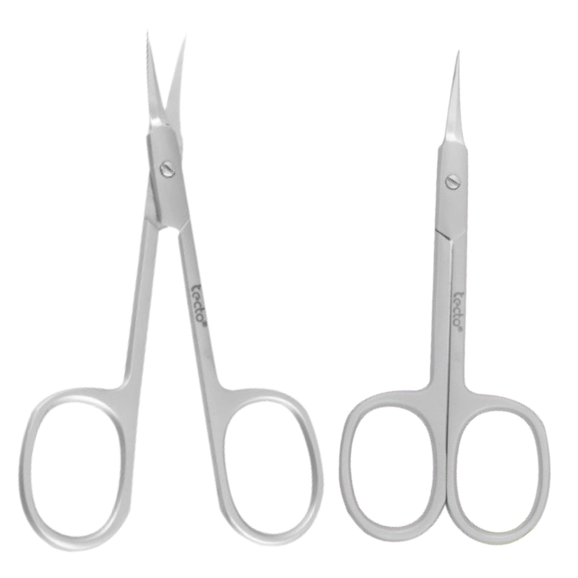 Tecto Tecto Professional Nail Scissors, Stainless Steel Manicure Scissors,Cuticle Scissors, Multi-Purpose, Eyelashes, Eyebrow, Toenail for Women and Men (Extra Fine Tip Nail Scissor)