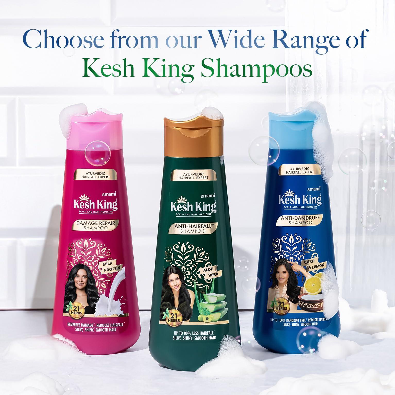 KESH KING KESH KING Anti Dandruff Shampoo | Ayurvedic Hair Cleanser with Curd & Lemon | Reduce Hairfall | Nourishes Itchy Scalp | Gives Smooth & Soft Hairs | 20.29 Fl Oz/600ml