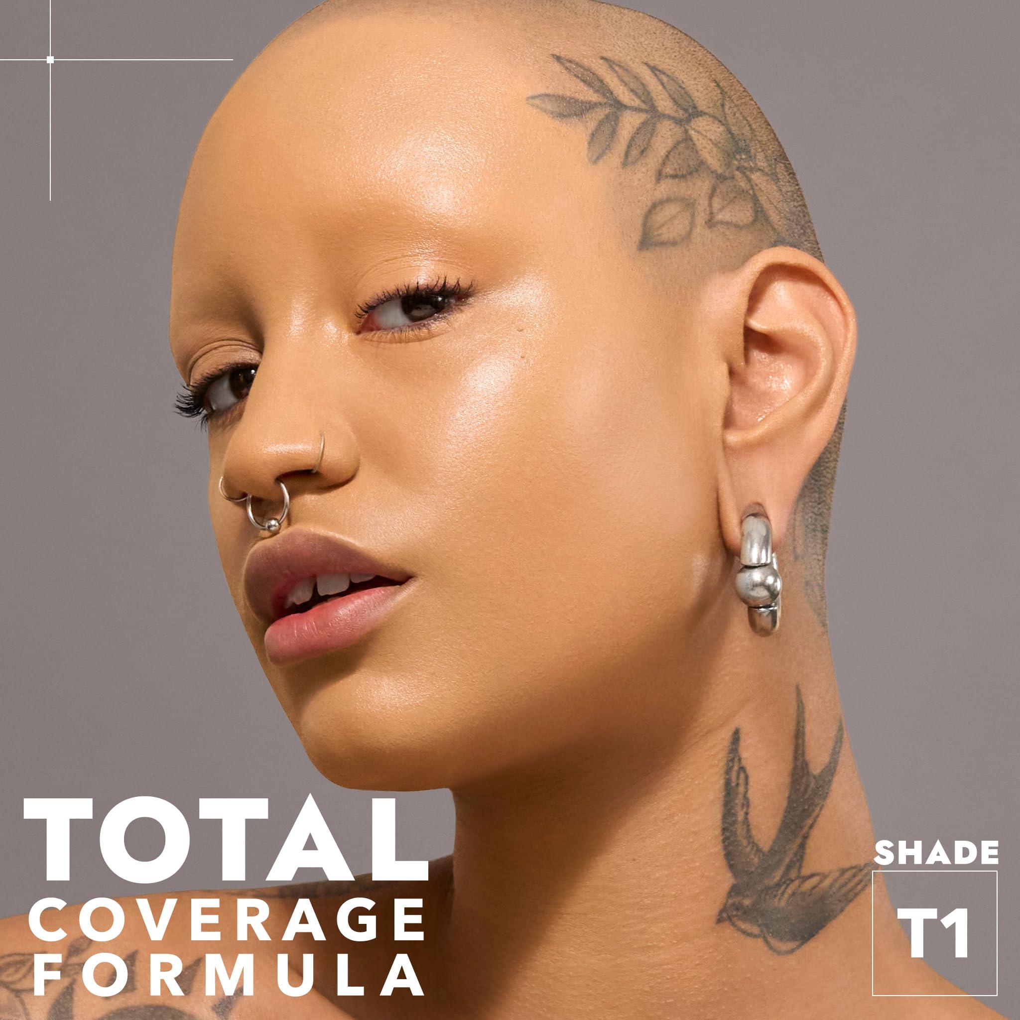 Cover FX COVER FX Complete Coverage Kit: Total Cover Cream Foundation - Shade T1 + Custom Cover Blending Brush