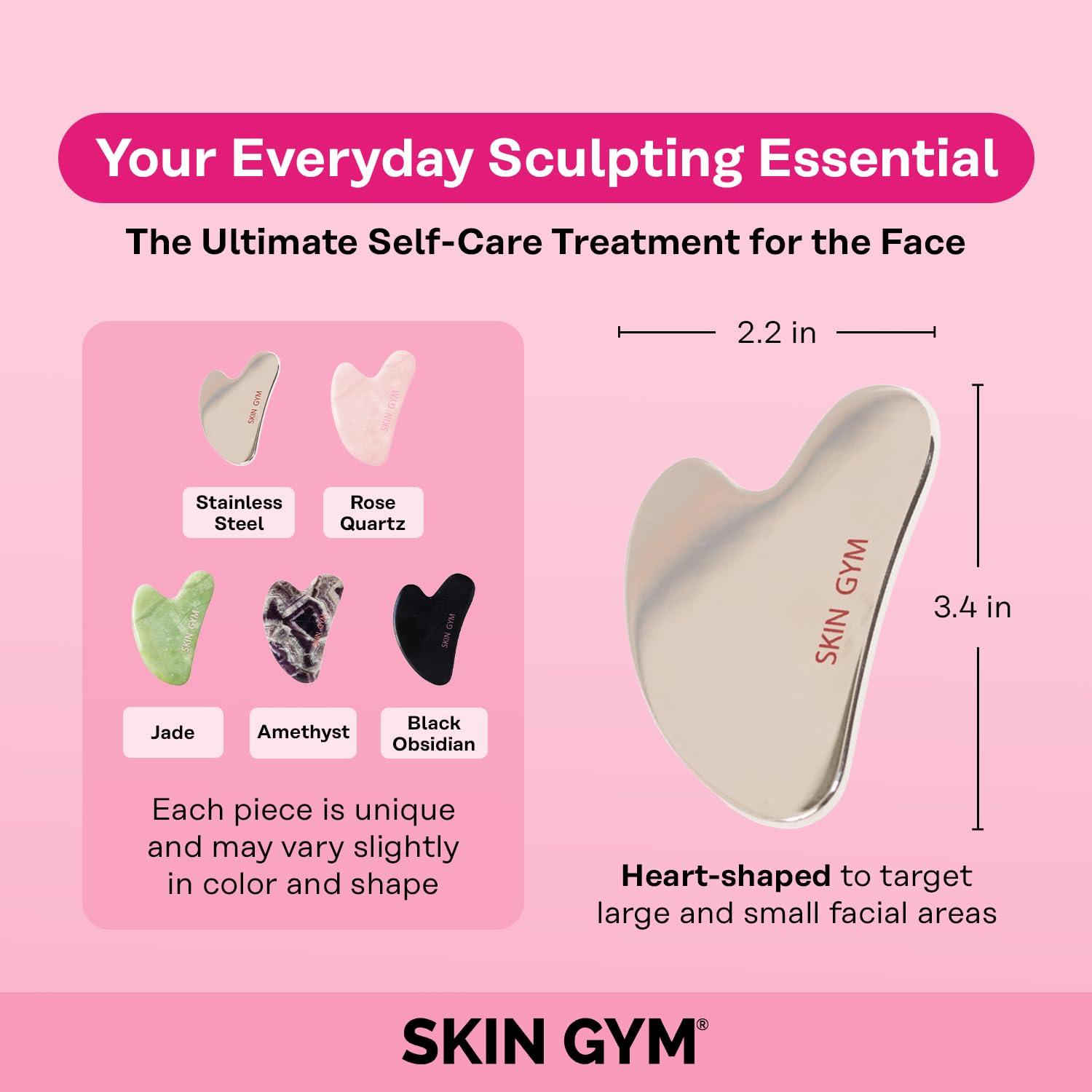 SKIN GYM SKIN GYM Cryo Stainless Steel Sculpty Heart Gua Sha, Cooling Facial Massage Tool for Sculpting and Relaxation