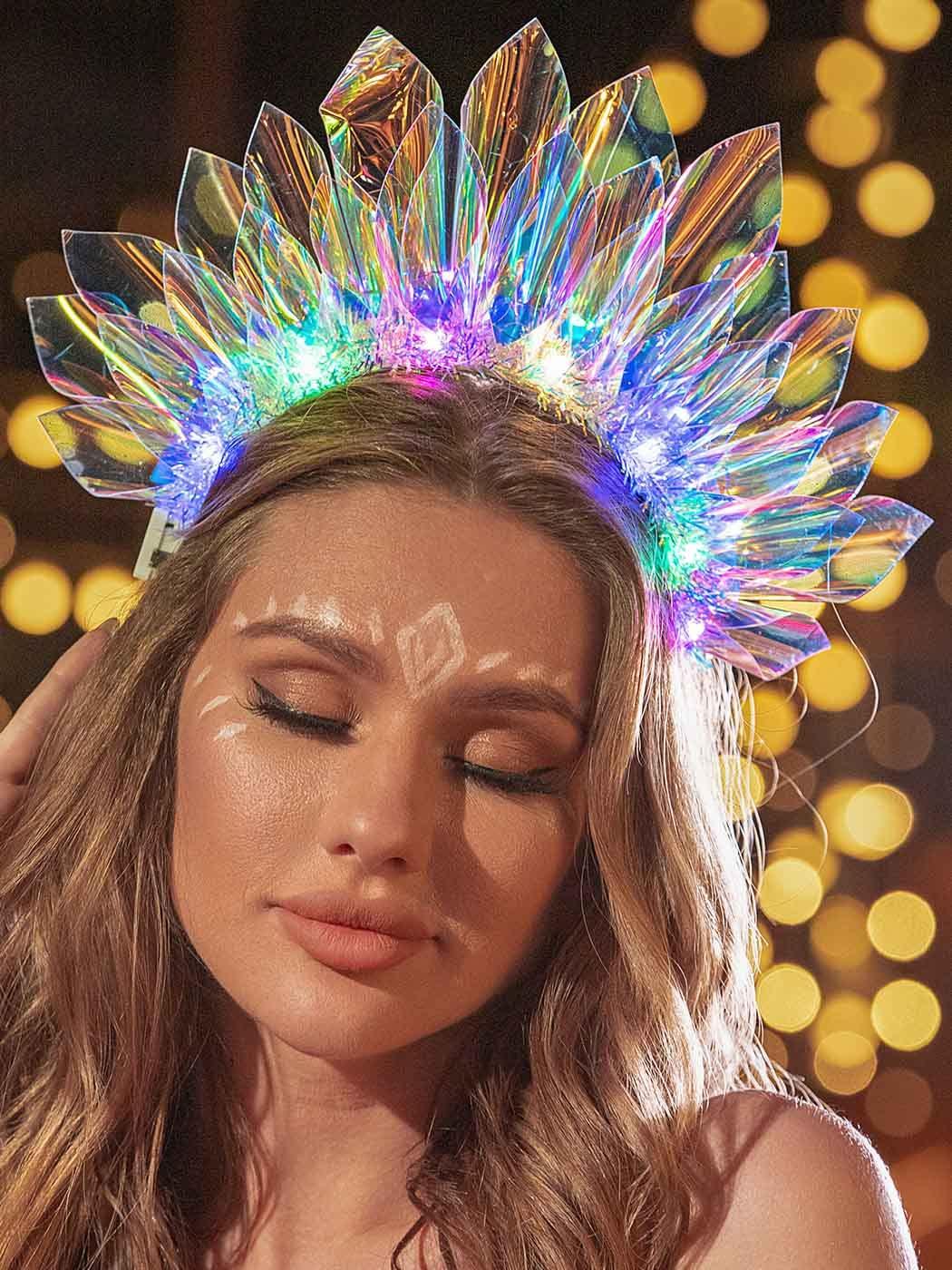 DRESBE DRESBE Light Up Headband LED Headbands Glow Party Crown Hair Accessories for Women