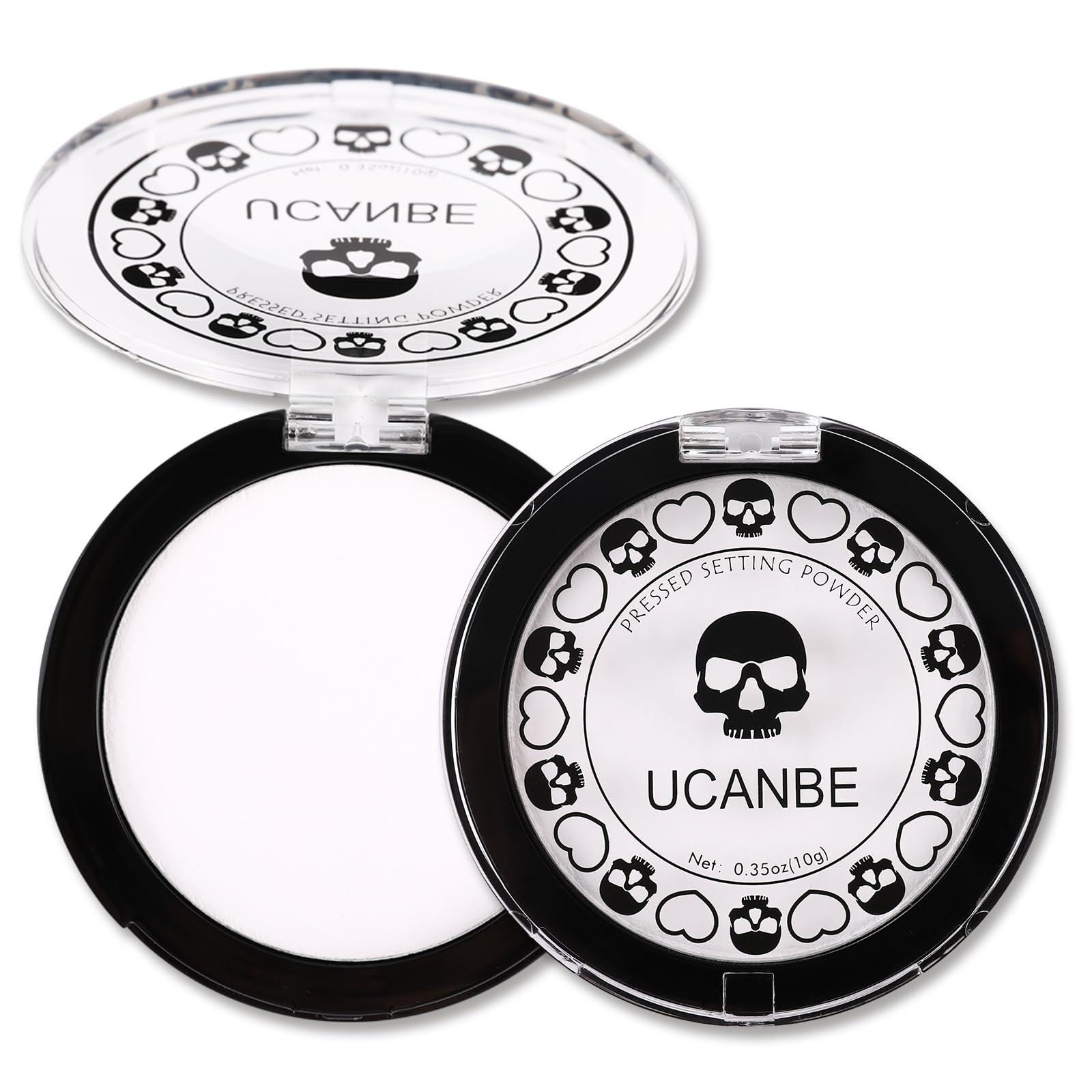 UCANBE UCANBE White Pressed Setting Powder for Special Effects & Halloween Makeup, Translucent Matte Finishing Powder, Baking White Face Powder for Long Lasting Coverage, Portable Compact