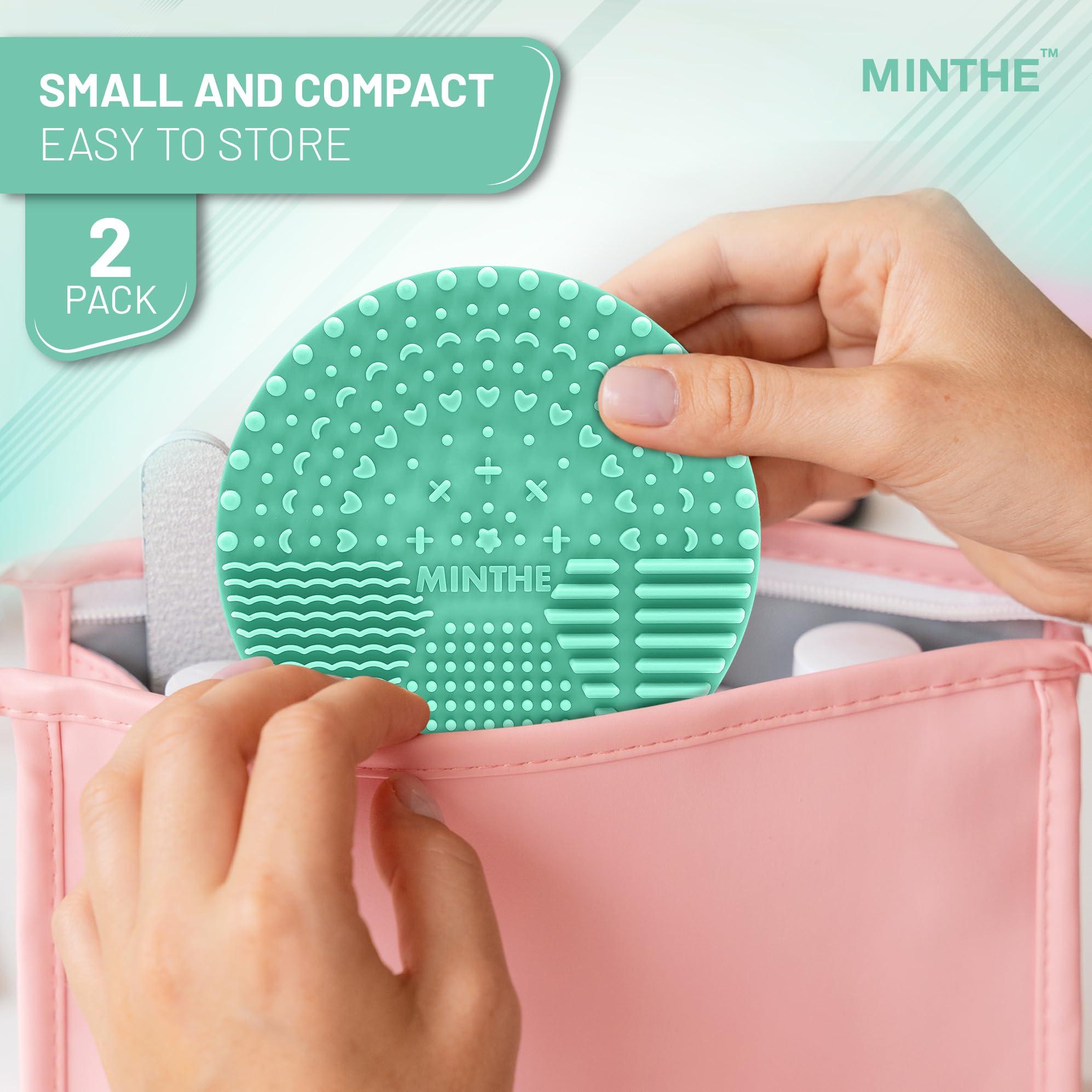 MINTHE MINTHE Makeup Brush Cleaner Mat | 2 Pack | Silicone Makeup Brush Cleaning Mat, Make Up Brush Cleaner Pad, Makeup Brush Mat Cleaner, Makeup Cleaner, Make Up Brushes Cleaning