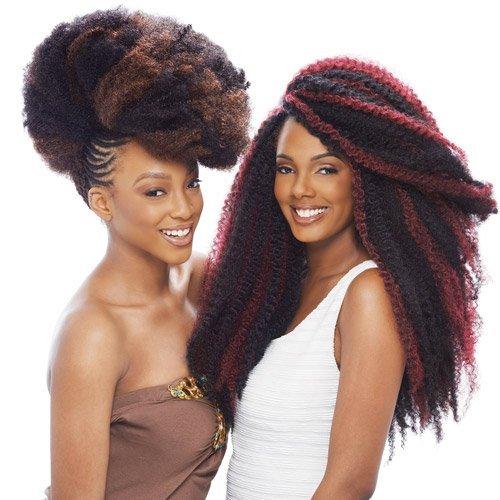 Janet Collection Janet Collection Synthetic Hair Braids Noir Afro Twist Braid (Marley Braid) (4-Pack, M1B/33)