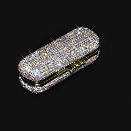 Bestbling Bestbling Bling Rhinestone Crystal Lipstick Case Holder Organizer bag Cosmetic Storage for Women's Lipstick Jewelry Kit (Silver)