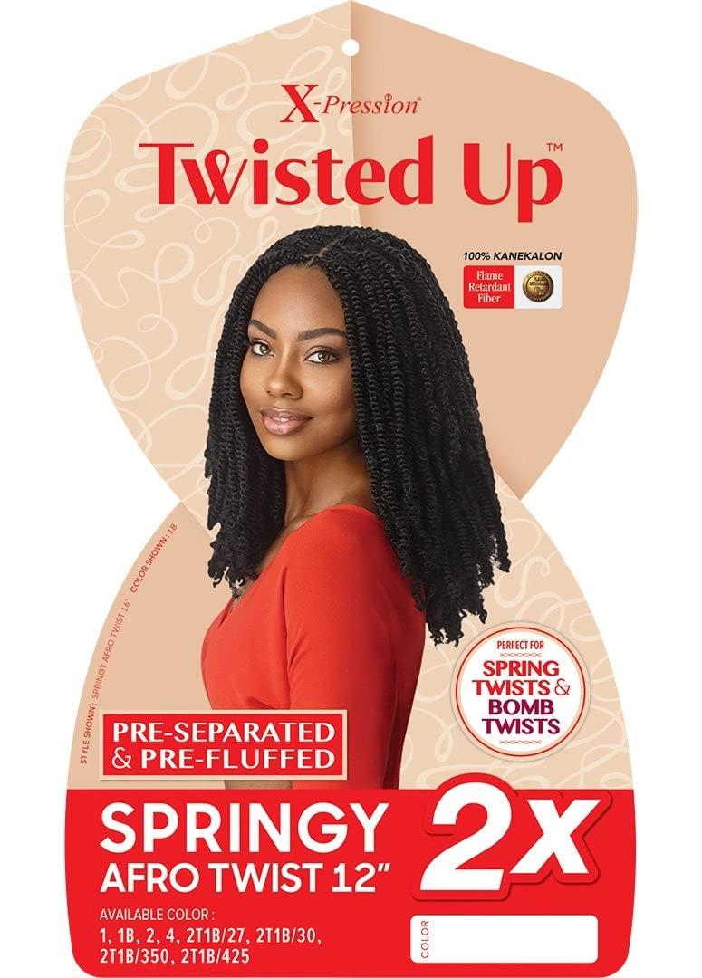 Outre Outre X-Pression Twisted Up Yaki Curly Style Synthetic Hair Braid - SPRINGY AFRO TWIST 12 Inch 2X (1)