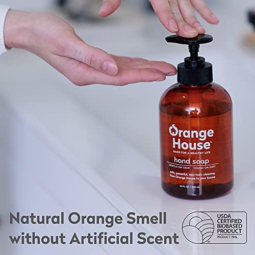 ORANGE HOUSE ORANGE HOUSE Liquid Hand Soap with Natural Food-Grade Orange Oil, Fresh Smell, 12 Fl Oz (6 Pack)