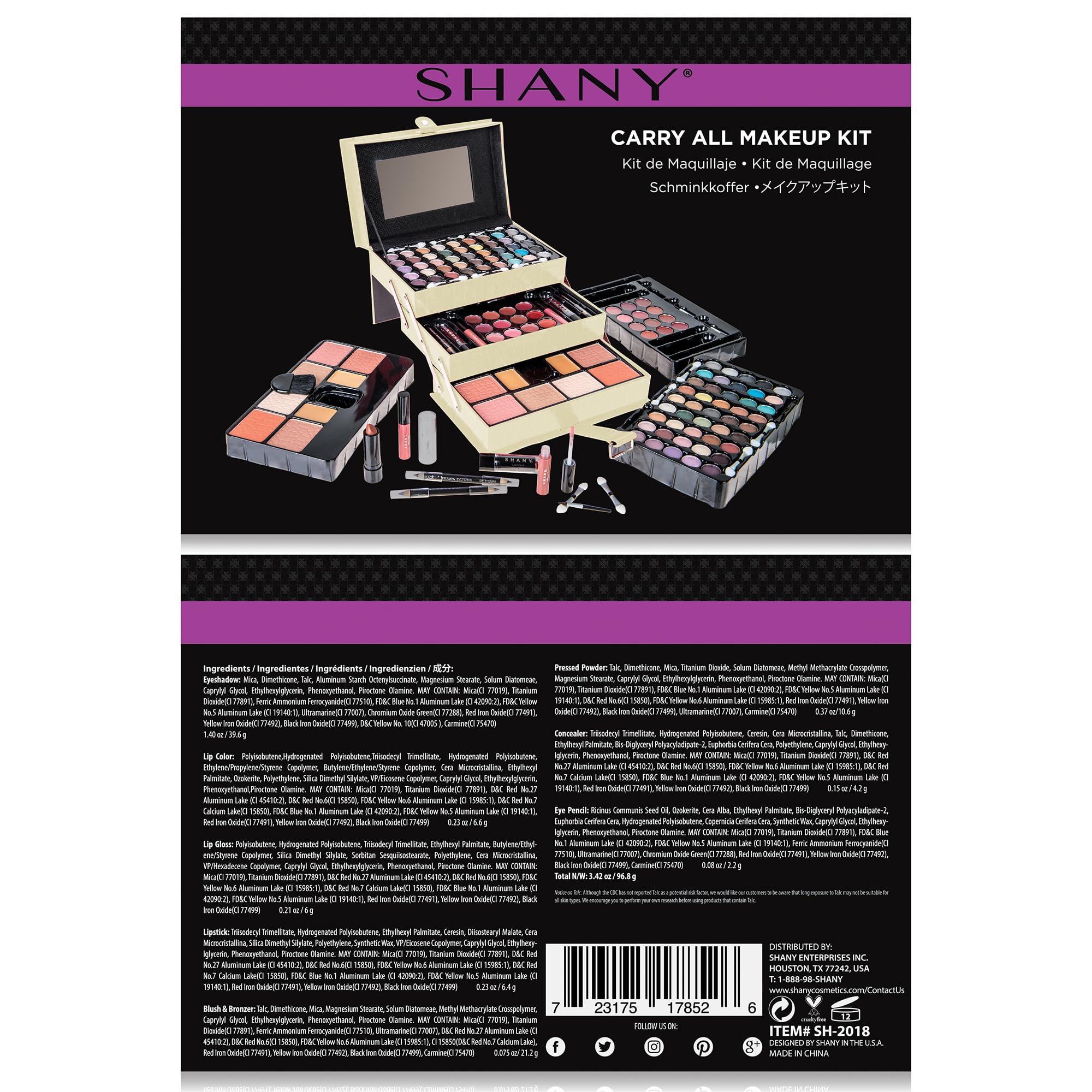 SHANY SHANY All In One Makeup Kit (Eyeshadow, Blushes, Face Powder, Lipstick, Eye liners, Makeup Pencils and Makeup Mirror - Makeup Set With Reusable Makeup Storage Box - White