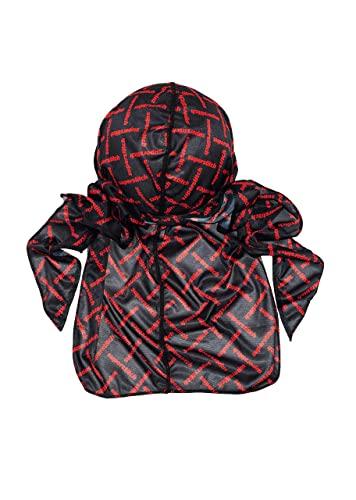 Superstitch Superstitch Supersilky Ultra Silky Durag x Wavebuilder | 30+ Styles Premium Designer Durags for Men | 360 Waves |Red and Black (Red Criss)
