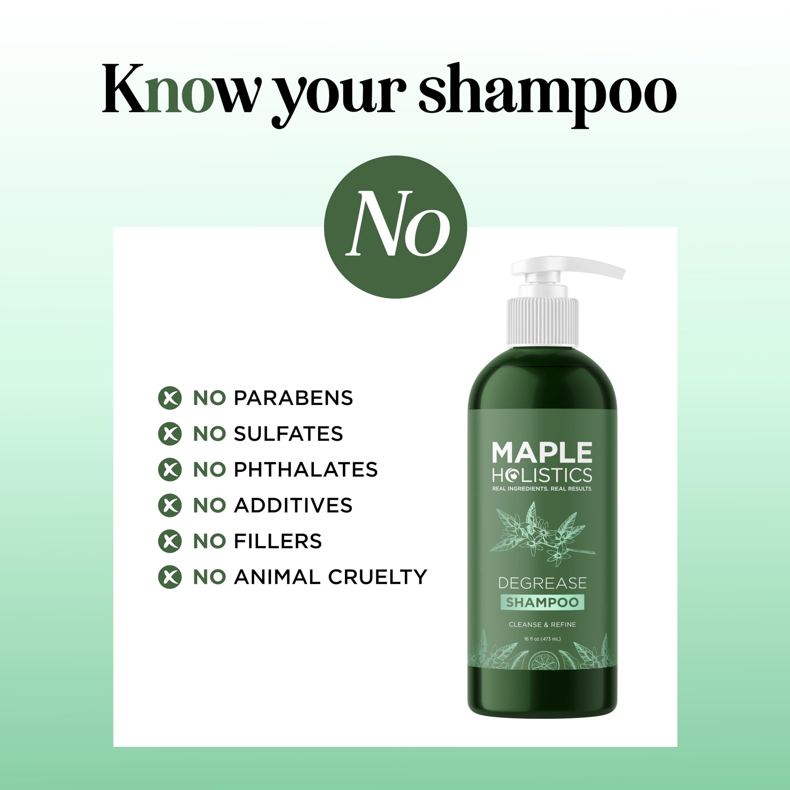 Maple Holistics Clarifying Shampoo for Oily Hair and Scalp - Deep Cleansing Shampoo Build Up Remover with Rosemary Oil - Degrease Shampoo for Greasy Hair & Scalp - Vegan Color Safe Sulfate & Paraben Free (16 Fl Oz)
