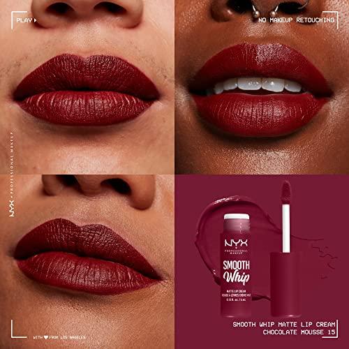 NYX PROFESSIONAL MAKEUP NYX PROFESSIONAL MAKEUP Smooth Whip Matte Lip Cream, Long Lasting, Moisturizing, Vegan Liquid Lipstick - Chocolate Mousse (Deep Red Brown)