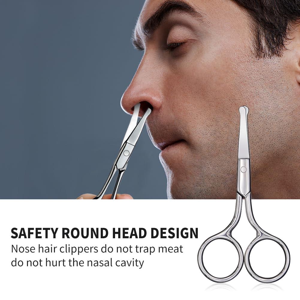 AsonTao Small Scissors, Eyebrow Scissors, Nose Hair Scissors Round Tip Design, Will Not Hurt the Nasal Cavity. Professional Grooming Scissors for Hair, Eyelashes, Nose, Eyebrow Trimming, Mustache. -AsonTao
