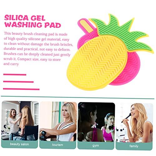 FOMIYES 2pcs Silicone Scrub Pad Makeup Cleaner Beauty Cleaning Mat Beauty Brush Cleaning Pad Brush Washing Mat Brush Cleaning Tool Makeup Brush Cleaner Mat Makeup Brush Cleaning Pad