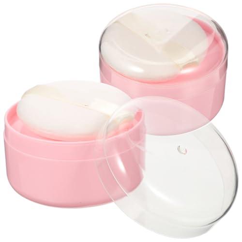 KOMBIUDA KOMBIUDA 2Pcs Loose Powder Puff Containers with Puffs Dusting Powder Boxes for Body Powder Travel-Friendly Cosmetic Puff for Home -go Use