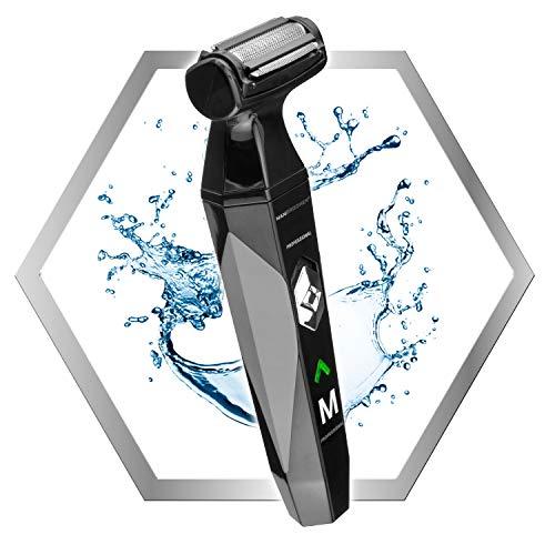 MANGROOMER MANGROOMER 2.0 Professional Body Groomer, Ball Groomer & Body Trimmer With Propivot Flexing Head, 3 trimmer Combs, Wet/ Dry & A Free Bonus Foil!