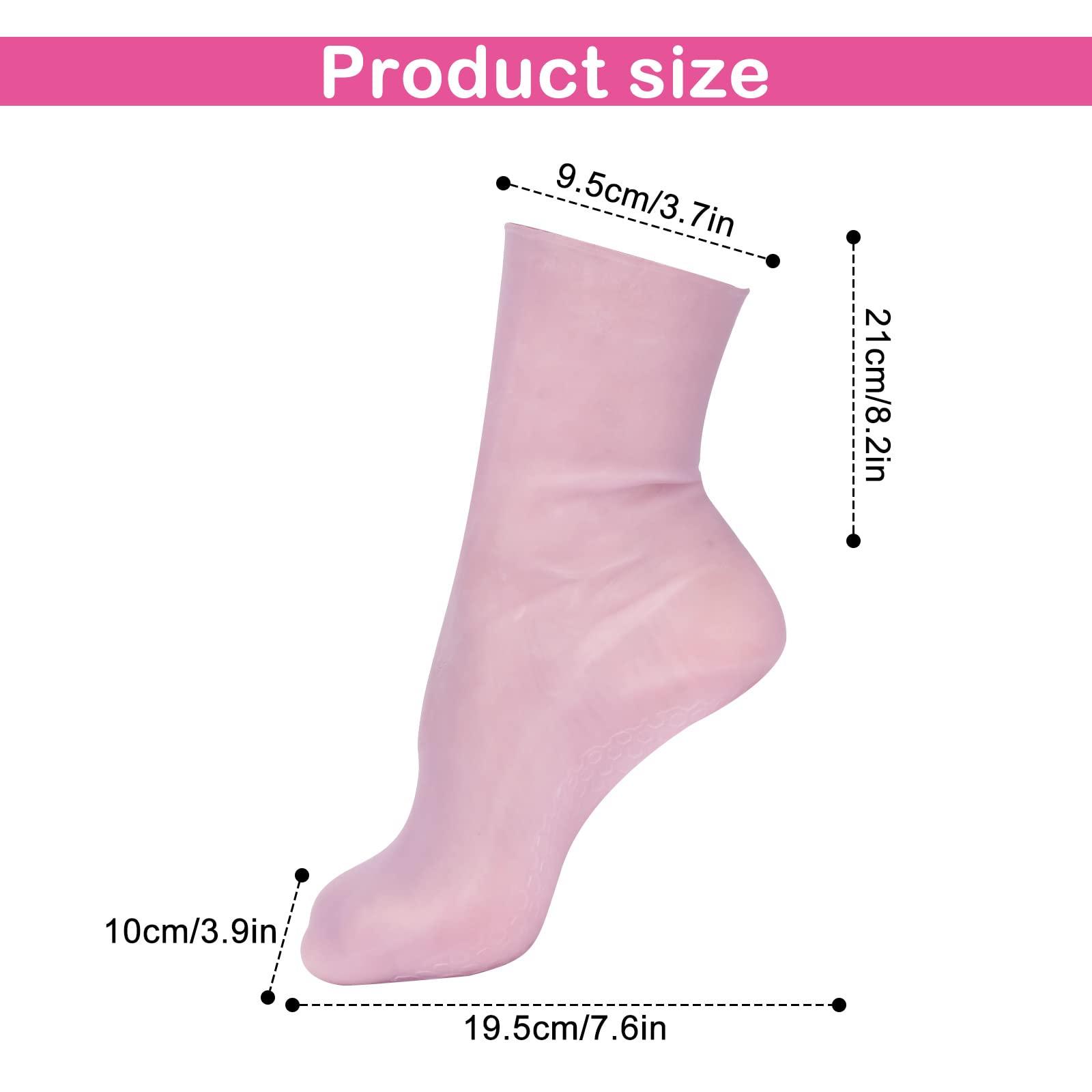 LUTER 2pcs Moisturizing Socks, Soft Silicone Socks Foot Moisturizing Socks Comfortable Gel Socks for Women Moisturizing Feet Softens Prevents Cracking