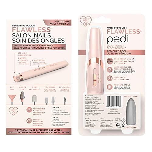 Finishing Touch Finishing Touch Flawless Salon Nails Kit, Electronic Nail File and Full Manicure and Pedicure Tool with Finishing Touch Flawless Pedi Electronic Tool File and Callus Remover, Pedicure