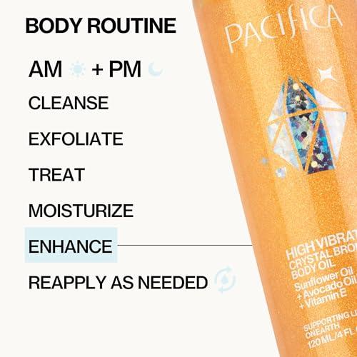 Pacifica Pacifica Bronzing Body Oil Crystal Bronze Shimmering Oil for Natural Sun-Kissed Glow, Hydrating Body Illuminator, Vanilla Coconut Scent, Vegan & Cruelty-Free, Clean Beauty, 4 fl oz