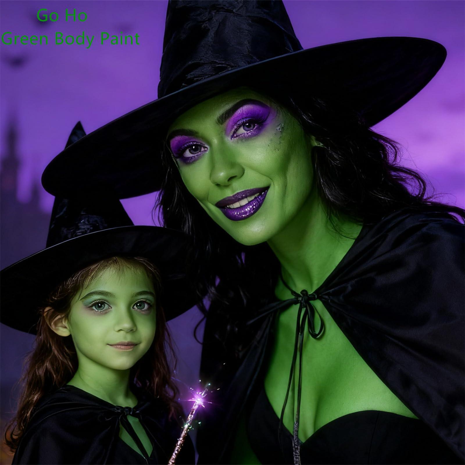 Go Ho Go Ho Dark Green Face Paint Stick,Water Based Cream Green Body Paint Washable,Highly Pigmented,Smooth and Safe for Skin,Halloween Cosplay SFX Makeup,St Patricks Day Face Paint