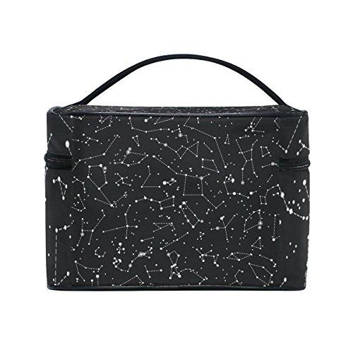 ALAZA Cooper girl Constellations Star Cosmetic Bag Travel Makeup Train Cases Storage Organizer