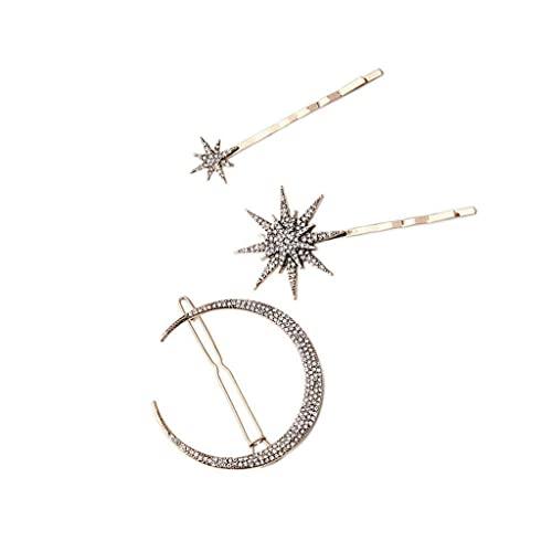 Baoblaze Baoblaze 18 Pieces Vintage Beauty Crystal Crescent Moon Star Headwear Hairpin Hair Clip Jewelry Set