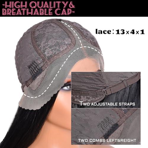 MURAME MURAME 26Inch Lace Front Ginger Wig,Pre-Plucked 13x4x1 Synthetic HD Lace Front Wigs for Women Long Straight Glueless Ready to Wear Wig Orange Ginger Wig