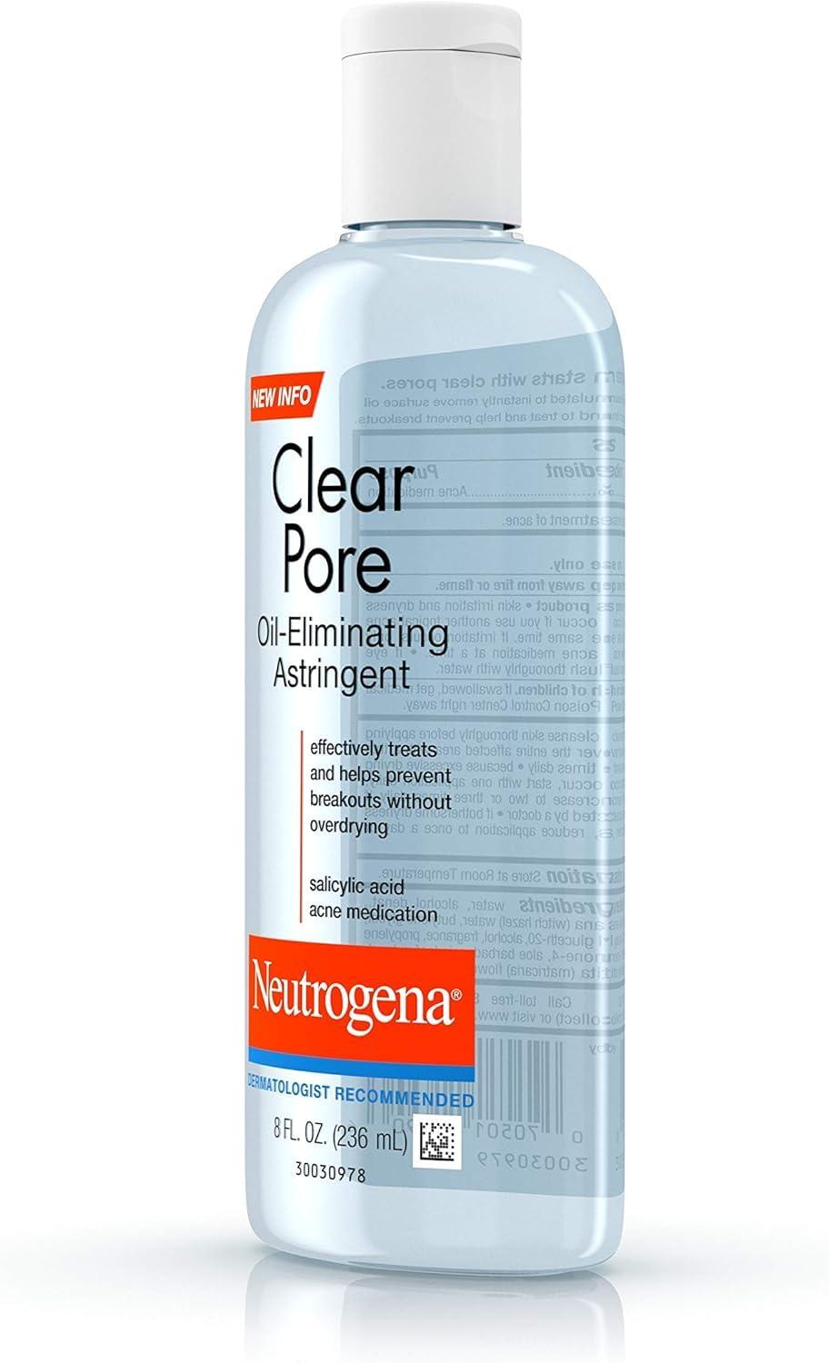 Neutrogena Neutrogena Clear Pore Oil-Eliminating Astringent 8 oz (Pack of 4)