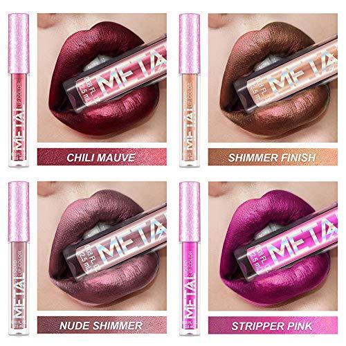 Coosa Beauty Glitter Shimmer Liquid Lipstick Set 12 Colors Shinning and Long Lasting Waterproof Colourful Lip Gloss Set (12 PCS )