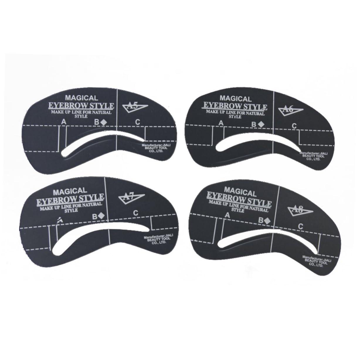 Housoutil Housoutil 72 Pcs 6 Sets Eyebrow Template Stencils Refill Liner Shapers Formula Curler Eyelashes Lip Lids Kits Pre Retractable Eyebrow Stencil Template Eyebrow Stencils White