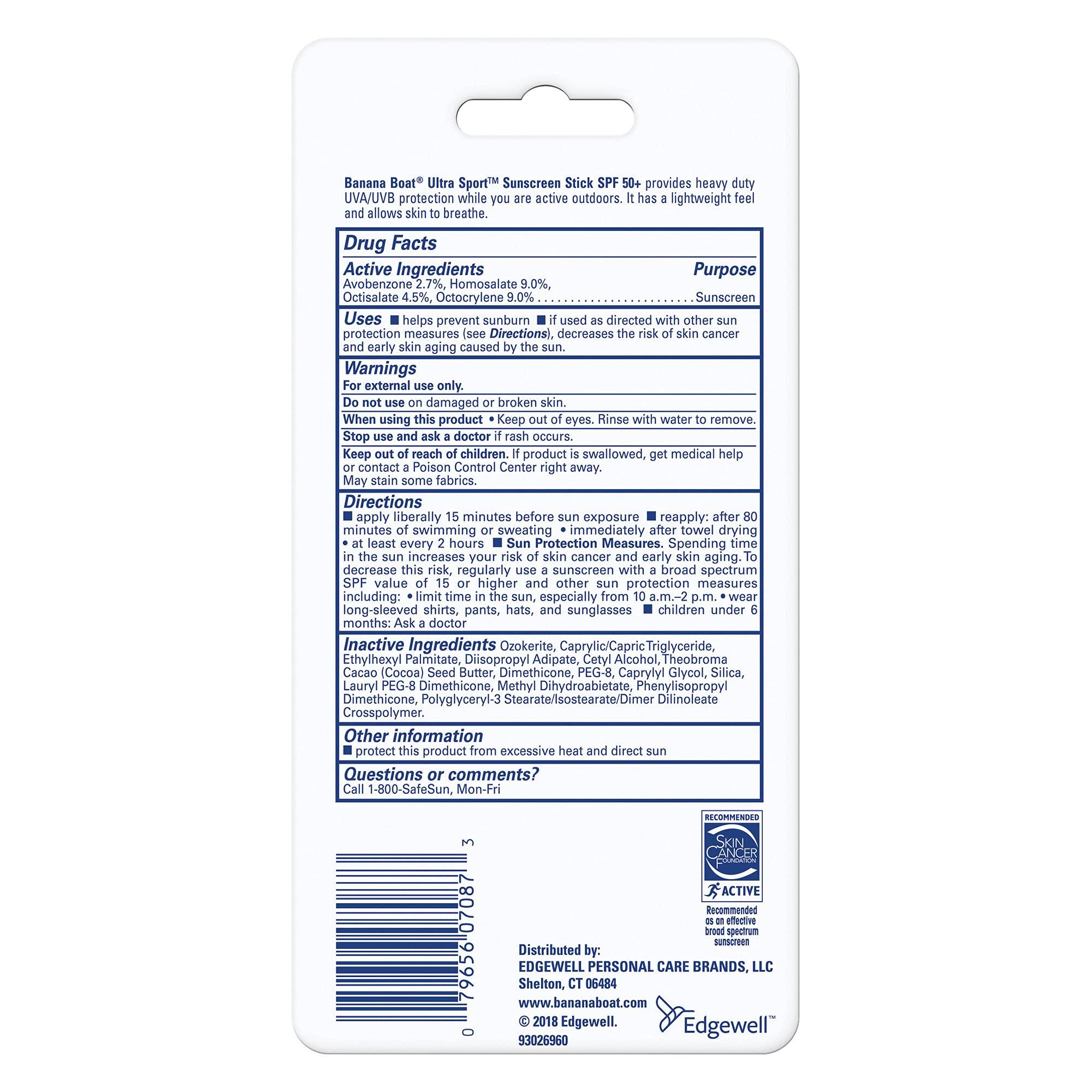 Banana Boat Banana Boat Spf#50+ Ultra Sport Stick 1.5 Ounce (3 Pack)