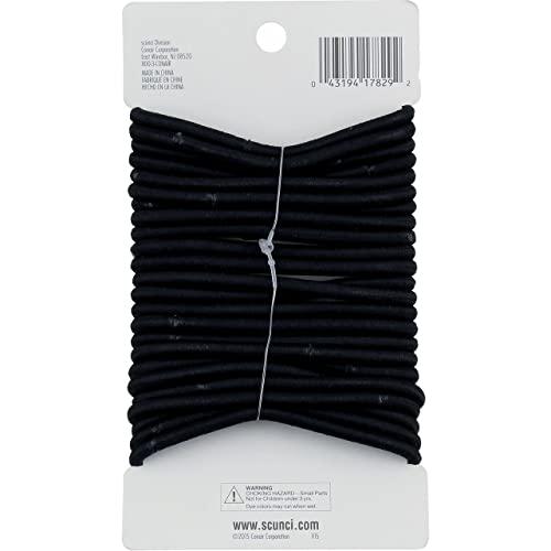 Scunci Scunci Effortless Beauty No-damage Black Elastics, Thick Hair 24 ea (Pack of 3)