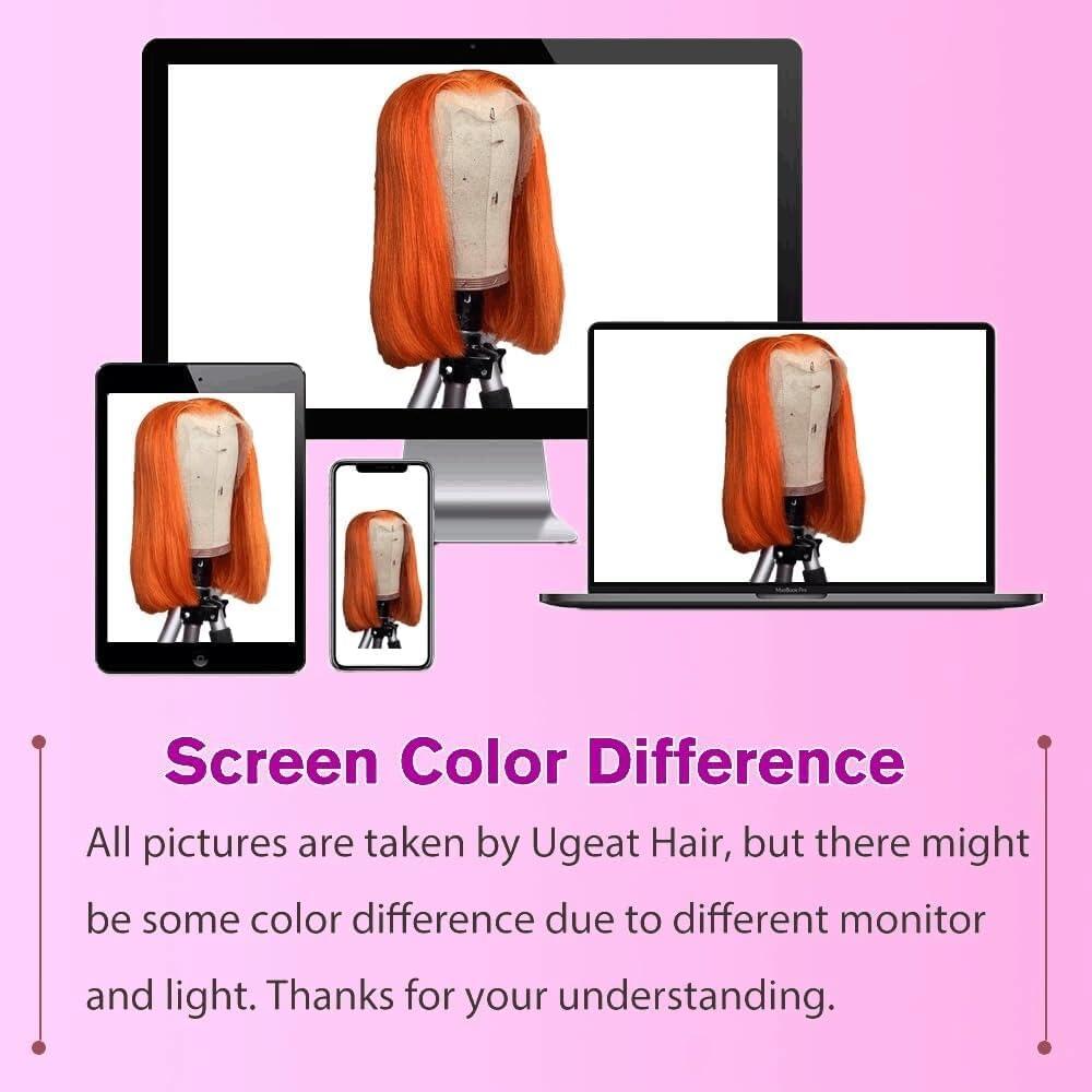 amzhair #350 Ginger Orange Bob Wig Human Hair 13x4 Straight Hd Ginger Bob Lace Front Wigs Human Hair Wear and Go Glueless Wigs Human Hair Pre Plucked Bob HD Lace Frontal Wig Short Bob Wigs For Black Women
