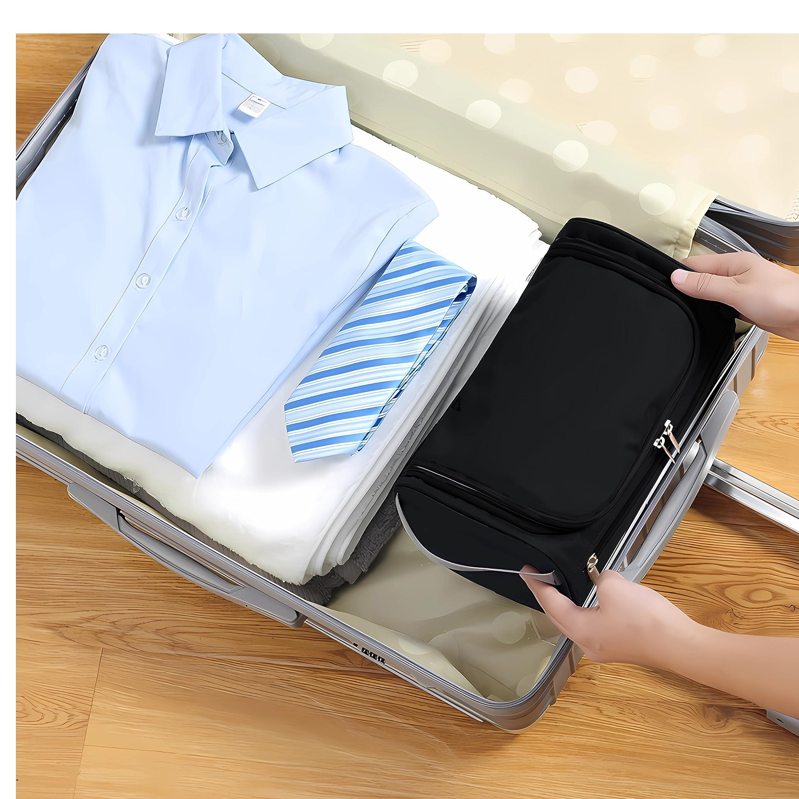 Viosea Travel Toiletry Bag for Men canvas Cosmetic Bag Travel Kit Travel Bag for Toiletries Medicine Bag Gifts Black2